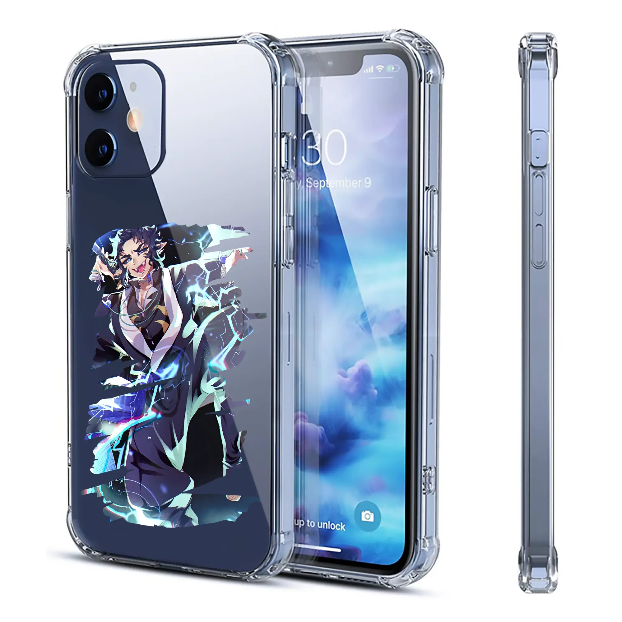 鬼滅の刃 グッズ,獪岳 - IPhone 12シリーズ対応 ・ 透明スマホケース ・ クリアソフトケース ・ TPU素材 ・ 耐衝撃 ・ 高密着 ・ 防汚 防指紋 ・ 簡単着脱